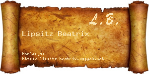 Lipsitz Beatrix névjegykártya